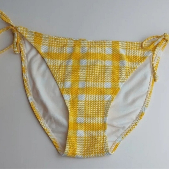 Xhilaration Juniors Textured String Bikini Bottom Yellow Size XL 12-14‎ - Picture 4 of 10